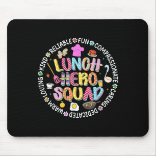 Preppy Terug naar school Lunch Lady Squad Cafetari Muismat