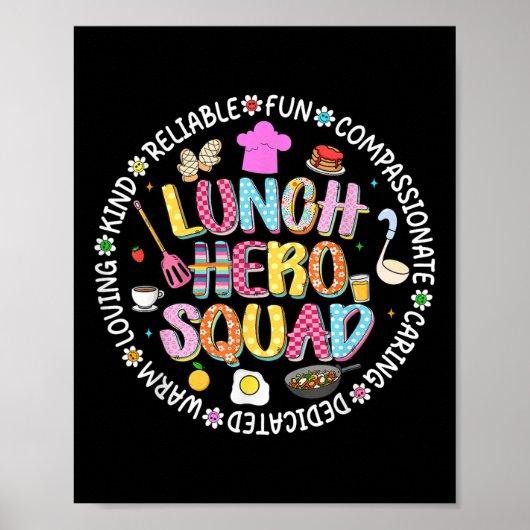 Preppy Terug naar school Lunch Lady Squad Cafetari Poster (Voorkant)