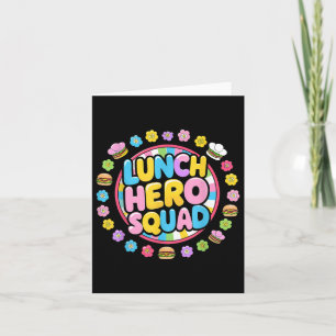 Preppy Terug naar school Lunch Lady Squad Lunch He Kaart