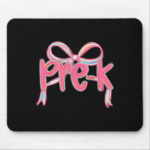 Preppy terug naar school Pre-k Roze Coquette Strik Muismat