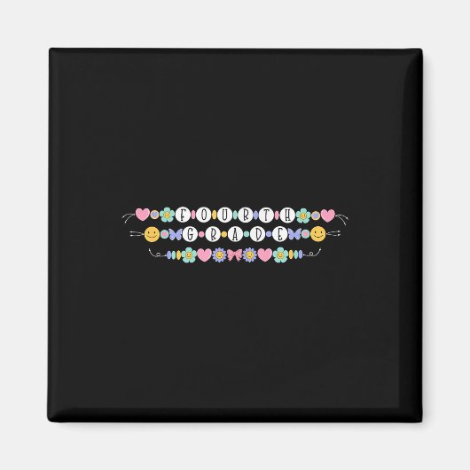 Preppy Terug naar school Vierde klas Armband Leraa Magneet (Voorkant)