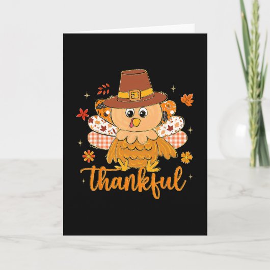 Preppy Thanksgiving kalkoen herfst sfeer dankbare Kaart (Voorkant)