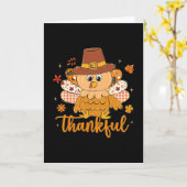 Preppy Thanksgiving kalkoen herfst sfeer dankbare Kaart (Gele Bloem)