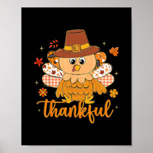 Preppy Thanksgiving kalkoen herfststemming dankbar Poster