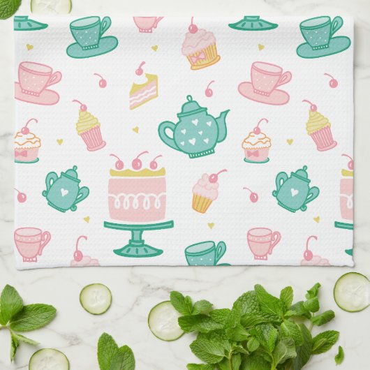 Preppy theeset en taart theedoek (Gevouwen)