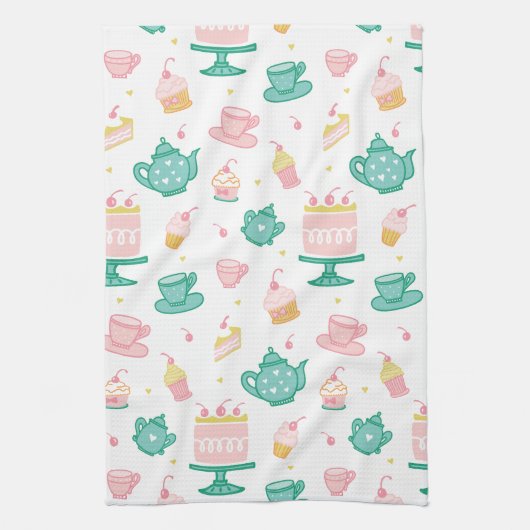 Preppy theeset en taart theedoek (Verticaal)