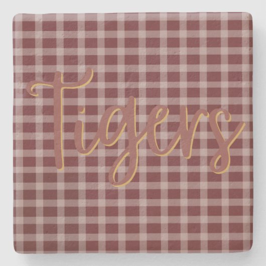 Preppy Tijger Kalksteen Onderzetter (Voorkant)