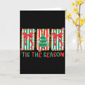 Preppy Tis The Season Xmas Tree Coquette Bow Chris Kaart (Gele Bloem)