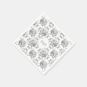 Preppy Toile Hydrangea Bow met naam Servet (Hoek)