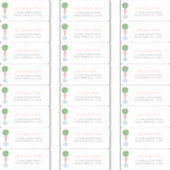 Preppy Topiary Girl Baptism Guest Adresetiketten Sticker (Voorkant)