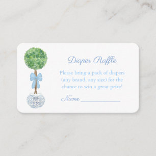 Preppy Topiary Luier Raffle Baby shower Voor Jonge Informatiekaartje