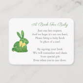 Preppy Topiary Rabbit Books for Baby Boy Shower Informatiekaartje (Voorkant)