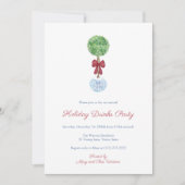 Preppy Topiary Tree Red Green Holiday Drinken Part Kaart (Voorkant)