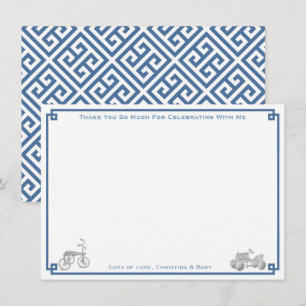 Preppy  Toys Boy Baby shower Party Bedankkaart