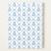 Preppy Tralie Boog Blauw & Groen Hydrangea Monogra Planner (Achterkant)
