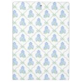 Preppy Trellis Bow Blue & Green Hydrangeas Monogra Klembord (Achterkant)