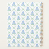 Preppy Trellis Bow Blue & Green Hydrangeas Monogra Planner (Achterkant)