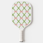 Preppy Trellis met Roze Bows Pickle Ball Pickleball Paddle (Achterkant)