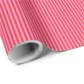 Preppy Trendy Striped Red Pink Christmas Holiday Cadeaupapier (Rol Hoek)