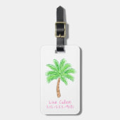 Preppy Tropical Palm Tree Custom Bagagelabel (Voorkant verticaal)