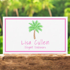 Preppy Tropical Palm Tree Custom Visitekaartje