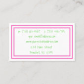 Preppy Tropical Palm Tree Custom Visitekaartje (Achterkant)