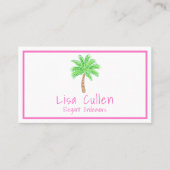 Preppy Tropical Palm Tree Custom Visitekaartje (Voorkant)