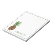 Preppy Tropical Pineapple Personalized Notitieblok (Linkerzijde)