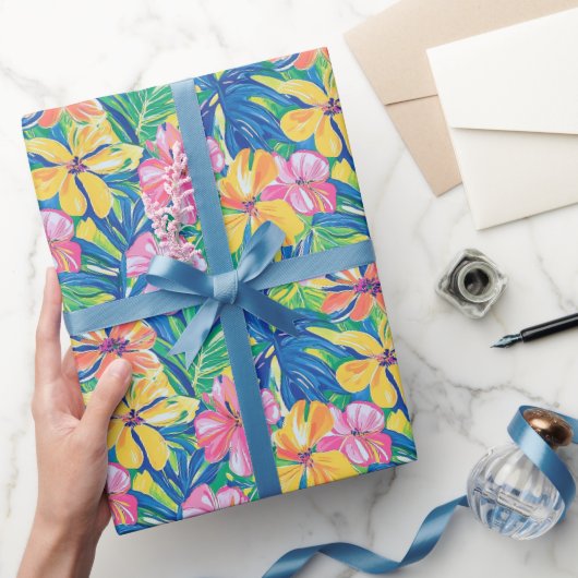 Preppy Tropical Wrapping Paper Cadeaupapier (Geschenken)
