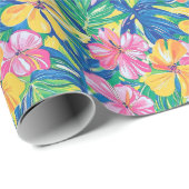 Preppy Tropical Wrapping Paper Cadeaupapier (Rol Hoek)
