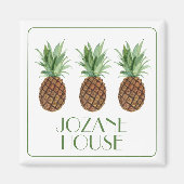 Preppy tropische ananas gepersonaliseerd magneet (Voorkant)