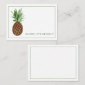 Preppy Tropische Ananas Gepersonaliseerd Notitiekaartje (Voorkant / Achterkant)
