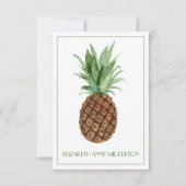 Preppy Tropische Ananas Gepersonaliseerd Notitiekaartje (Voorkant)