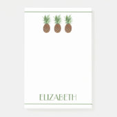 Preppy tropische ananas gepersonaliseerd post-it® notes (Voorkant)