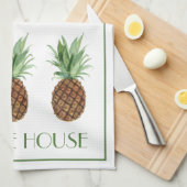 Preppy tropische ananas gepersonaliseerd theedoek (Quarter Fold)