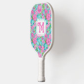 Preppy tropische hibiscus | Monogram Pickleball Pickleball Paddle (Links)
