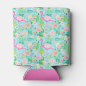 Preppy tropische hibiscusbloem | Monogram Blikjeskoeler (Achterkant)