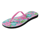 Preppy tropische hibiscusbloem teenslippers (Schuin)