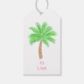 Preppy Tropische Palmboom Op Maat Cadeaulabel (Voorkant)