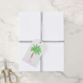 Preppy Tropische Palmboom Op Maat Cadeaulabel (Met Touw)