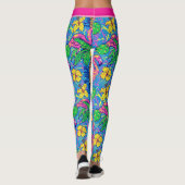 Preppy Tropische pickleballs met flamingo Leggings (Achterkant)
