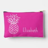 Preppy tropische roze ananas gepersonaliseerd etui (Achterkant)