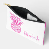 Preppy tropische roze ananas gepersonaliseerd etui (Open)