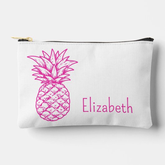 Preppy tropische roze ananas gepersonaliseerd etui (Voorkant)