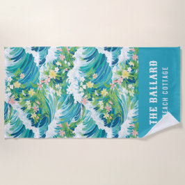 Preppy tropische strandgolven | Beach House Strandlaken