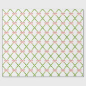 Preppy Tuin Trellis met Roze Bogen Cadeaupapier (Vlak)