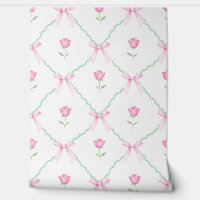 Preppy Tulp Roze Bogen Scallop Grandmillennial
