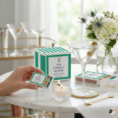 Preppy Turquoise Gestreepte "The Perfect Match" Tr Bedankdoosjes