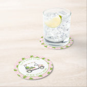 Preppy Turtles Golf Cart Ronde Kartonnen Onderzetter (Insitu)