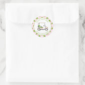 Preppy Turtles Golfkarretje Ronde Sticker (Tas)